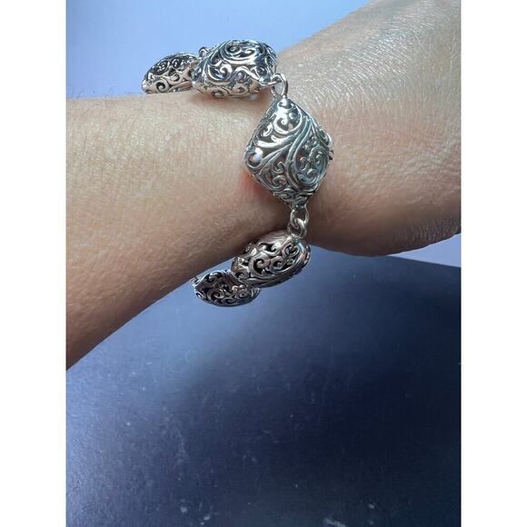 Bali Legacy Sterling Silver Toggle Clasp Square Bracelet 7.25 in - Picture 4 of 11